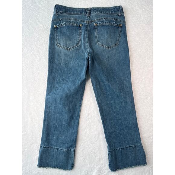 Democracy Ab Solution Mid Rise Jeans Size 10 Double Layer Fray Hem Stretch Denim - Picture 8 of 8